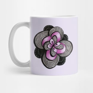 Abstract Flower In Purple Grey Black Decorative Art Mug